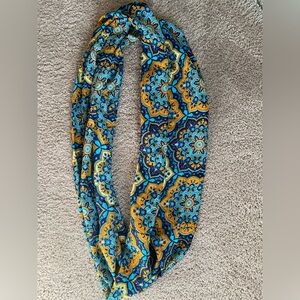 Blue and Yellow Patterned Scarf